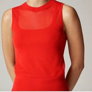J.Crew‎ Gauzy sweater shell red XS NWT